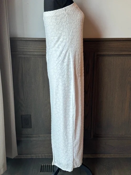Strapless White Lace Maxi Dress NWOT Large - Picture 5 of 7